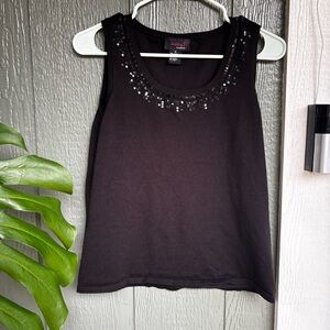 Vintage Clothing 8 by Notations Black Sequin Tank Top | Medium